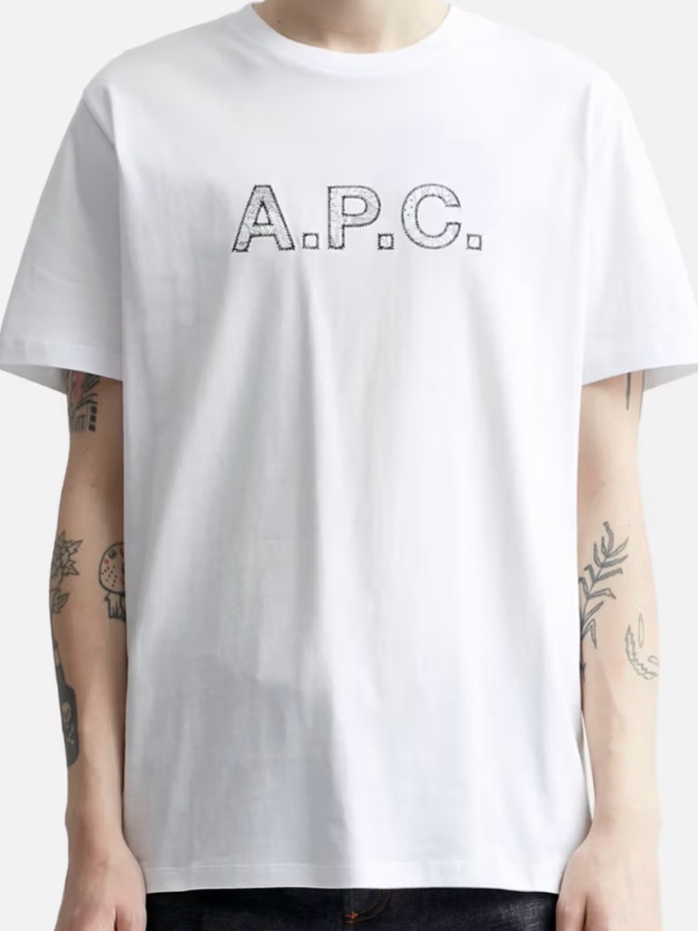 A.P.C. X Liberty Fabrics Dragon White Logo Cotton T‑Shirt Mens XS